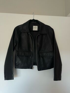 Abercrombie Vegan Leather Trucker Jacket